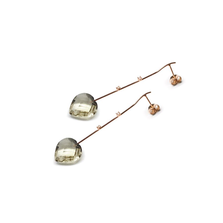 Rose gold fine earrings with hearts AMI | OR7 QRZ FUMè CUOAU9R CT 0,08